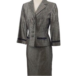 Maggie L. Grey color-flecked 2-piece suit sz 6
